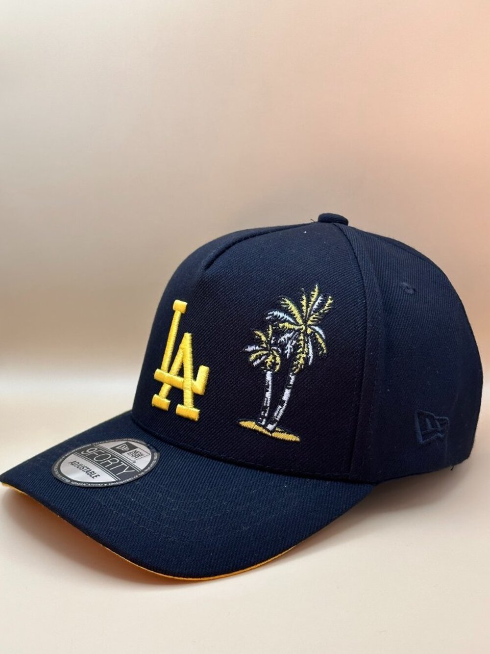 New Era LA 9FORTY Adjustable Cap – Navy Blue – Palm Tree Embroidery
